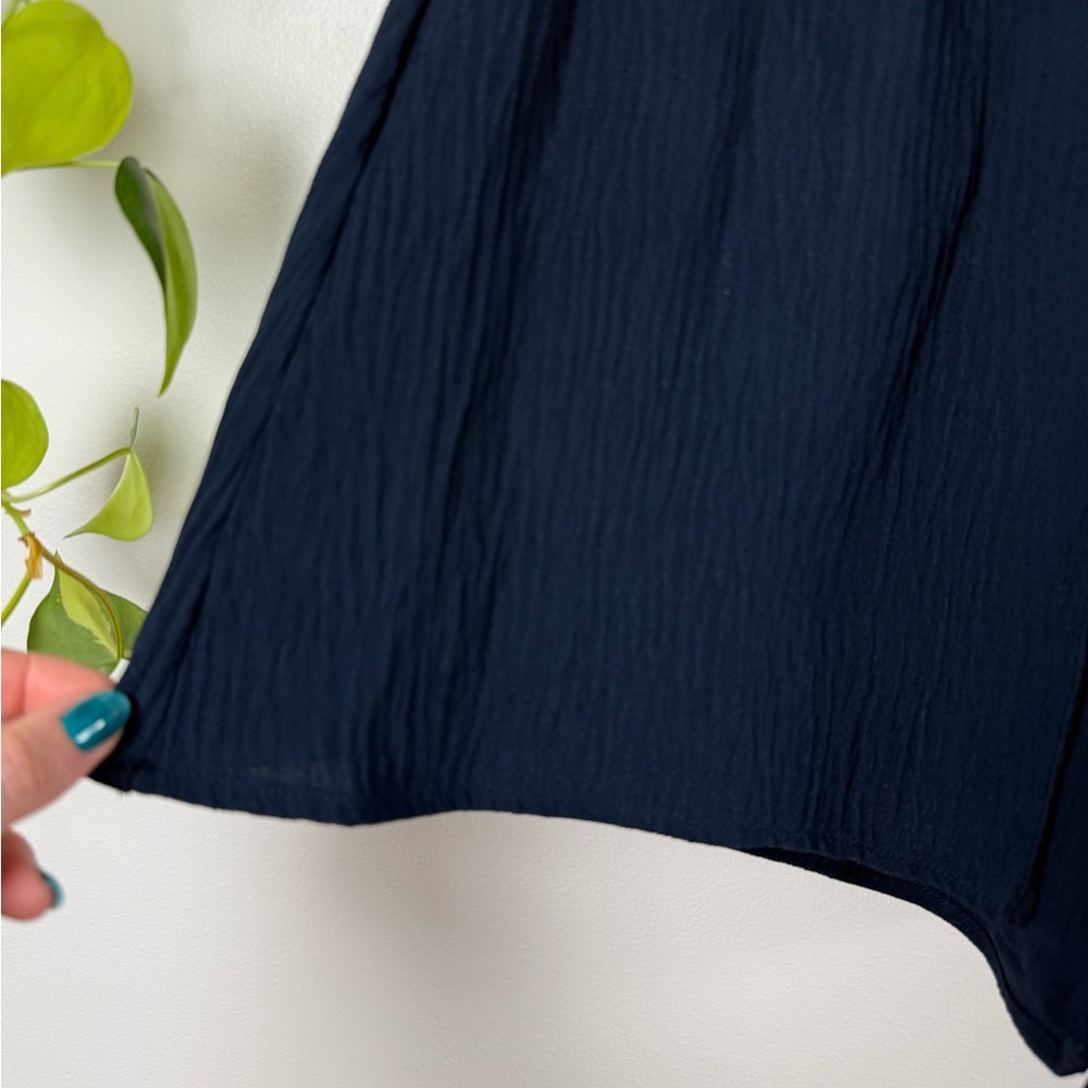 Petal + Pup Navy Blue Crinkle Gauze Shorts Elastic Waist Drawstring Size S - Picture 2 of 6